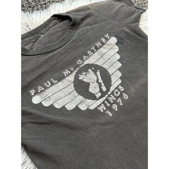 *1976 PAUL McCARTNEY & WINGS* Vintage RARE t-shirt (S) 70's Beatles HTF Band S/S - Picture 2 of 6